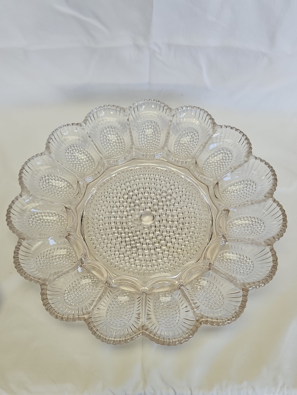 Vintage Hobnail 1950's Devilled Egg/relish Tray.
